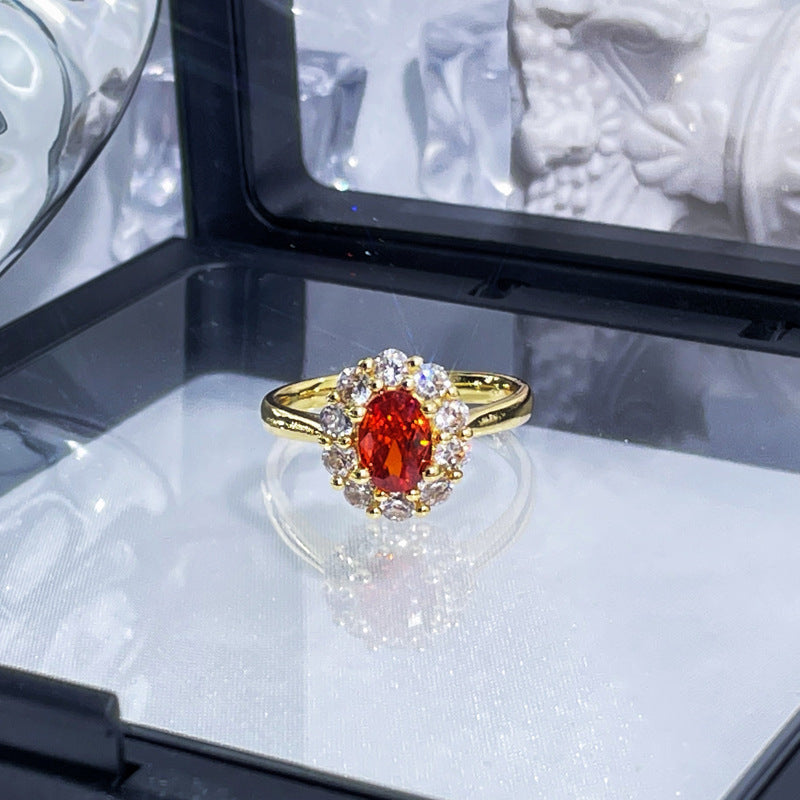 High-grade Red Diamond Open Female Minority Sweet Rings