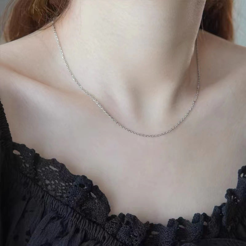 O-shaped Chain Clavicle Snake Bones Colored Gold Fine Single Rose Necklace
