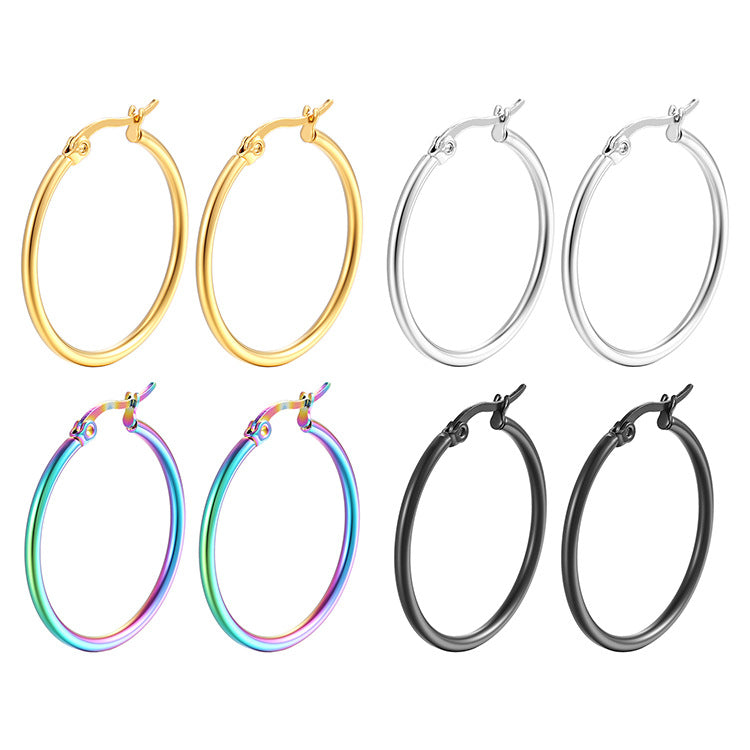 Titanium Color Retention Lasting Ear Clip Simplicity Rings