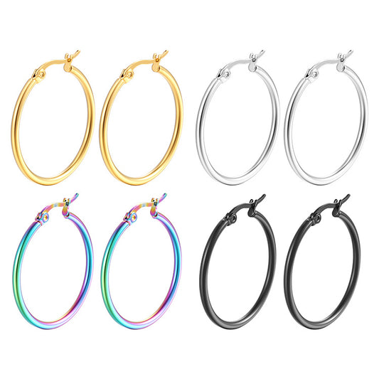 Titanium Color Retention Lasting Ear Clip Simplicity Rings
