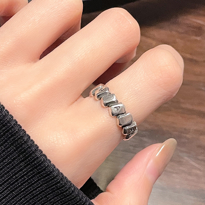 Rhombus Drip Glazed Open Female Light Luxury Minority Rings