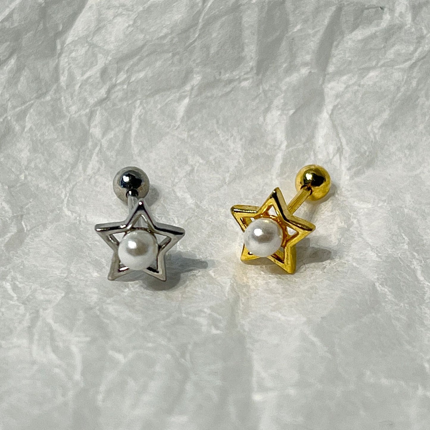 Five-pointed Star Screw Freshwater Bone Nail Niche High Sense Female Earrings