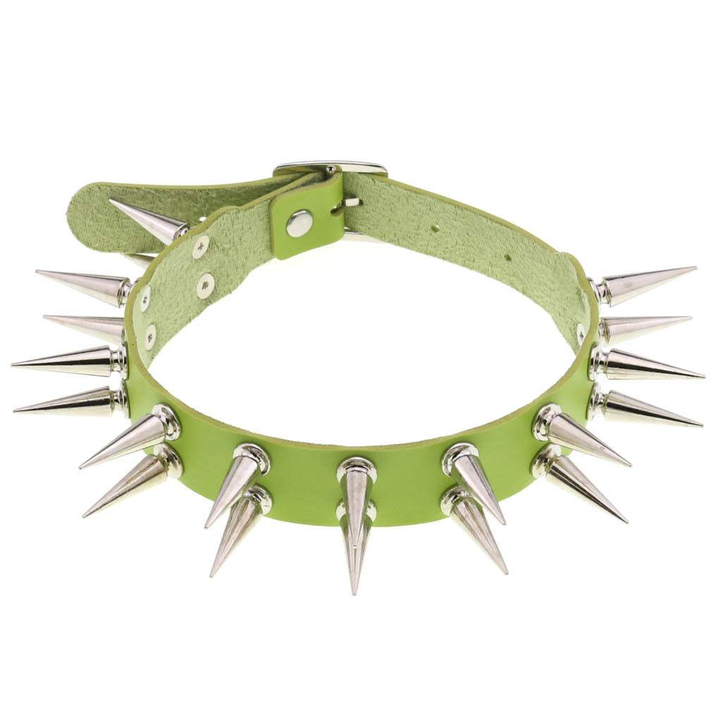 Creative Double Row Rivet Pointed Nail Collar