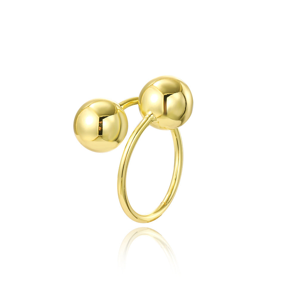 Hollow Ball Dual Layer Open-end Ornament Rings