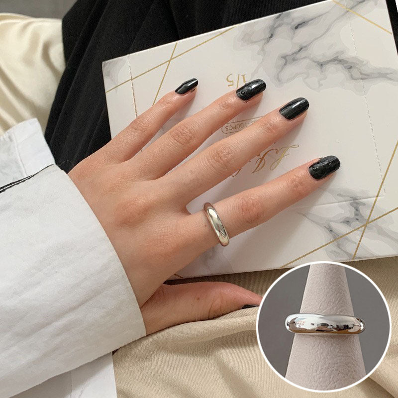 Female Retro Fashion Geometry Pattern Wave Rings