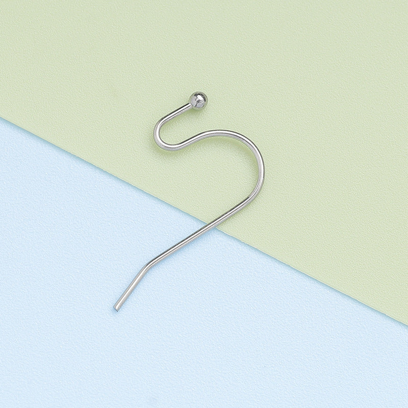 Stainless Steel Round Beads Head Eardrops Ear Hook