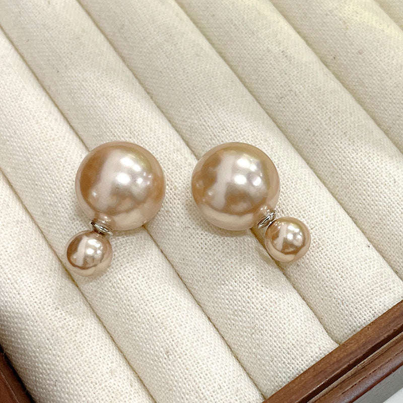 Bow Female Refined Wild Front Back Tassel Big Stud Earrings