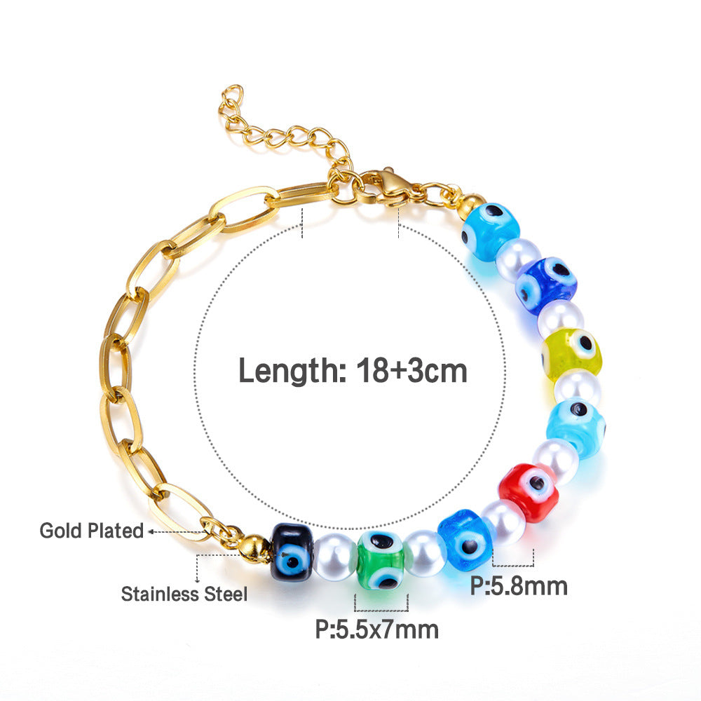 Women's Devil's Eye Niche Fashion Electroplated Metal Hand Bracelets