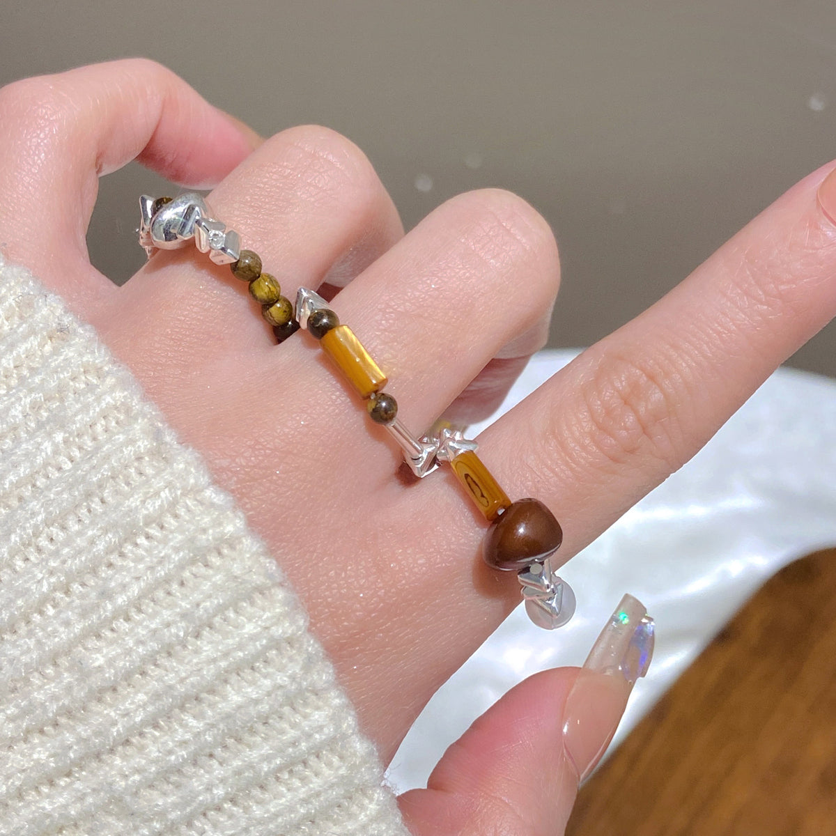 Sets Female Retro Style Design Sense Index Finger Personality Fashion Ring