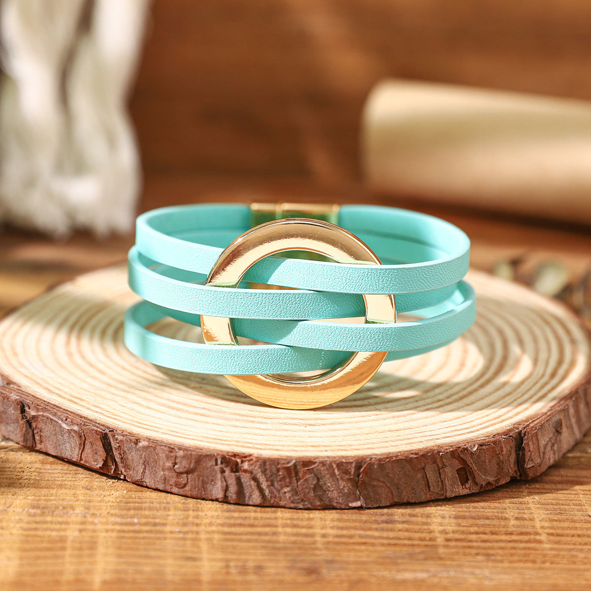 Twin Sense Leather Female Style Niche Design Bracelet