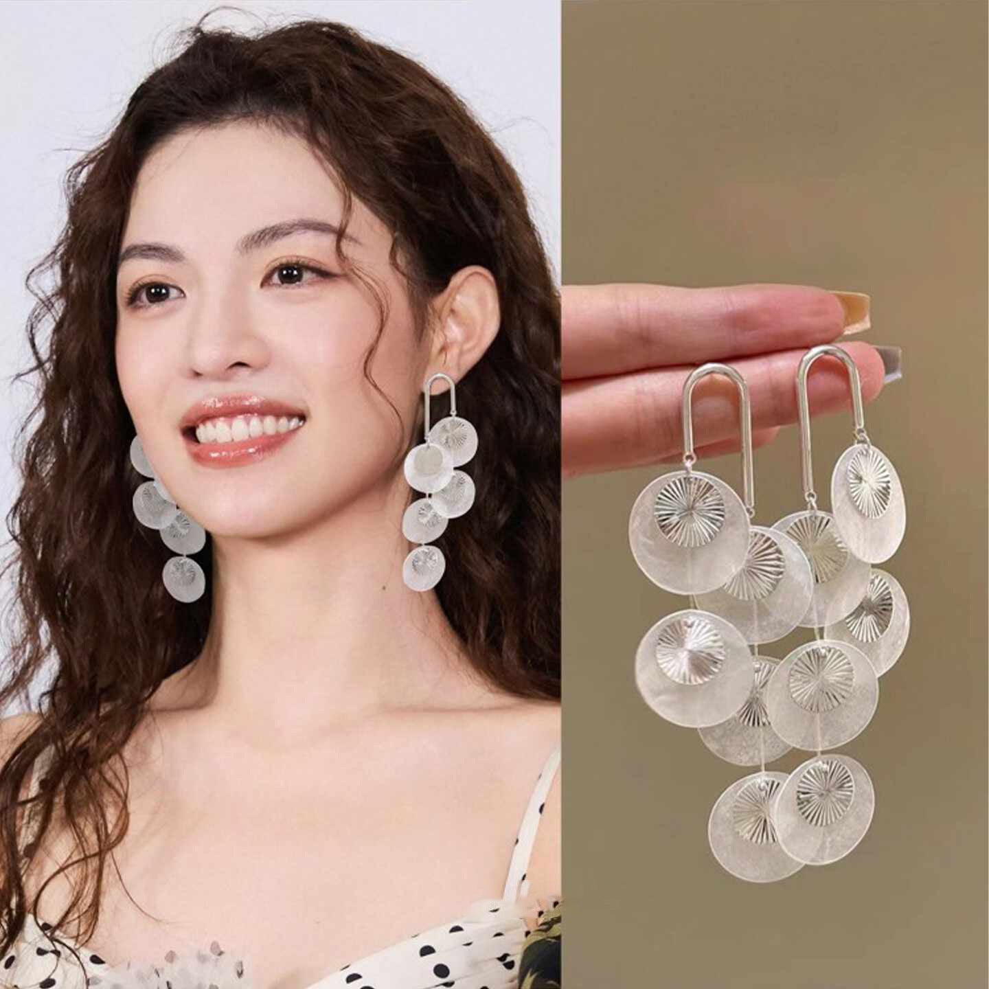 Style White Shell Tassel Temperamental Minority Rings