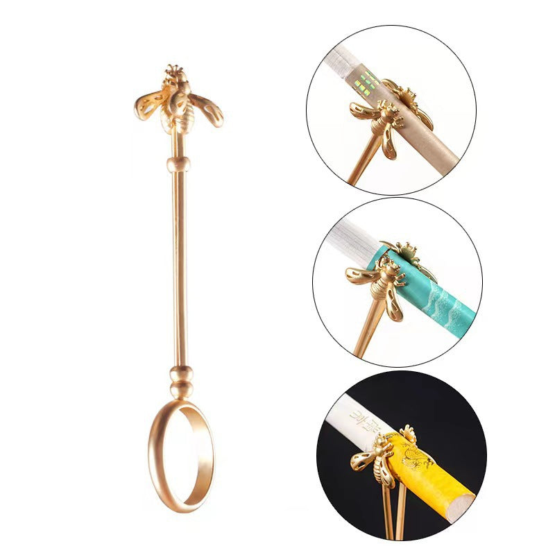 Women's & Men's Style Smoke Holder Shank Metal Bee Smoking Adjustable Ring