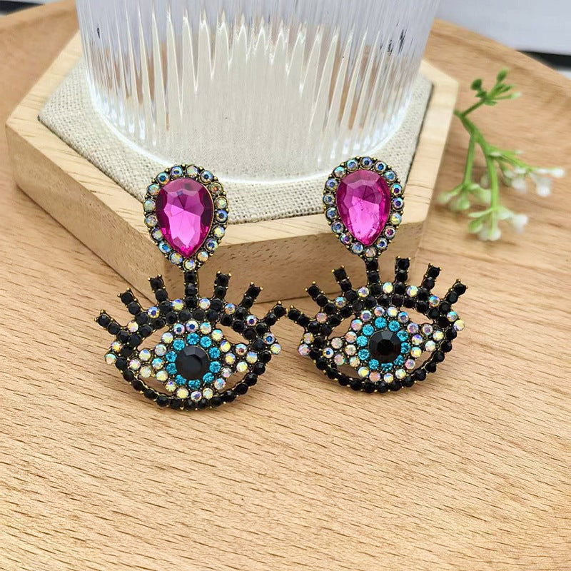 Women's Fashionable Elegant Flower Unique Crystal Simple Earrings