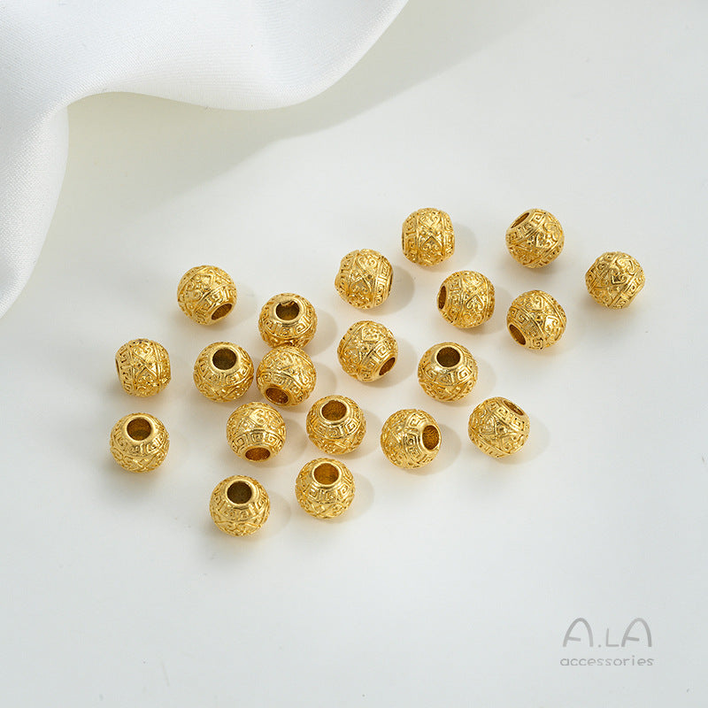 Alluvial Gold Wheel Spacer Beads Copper Jewelry Accessories