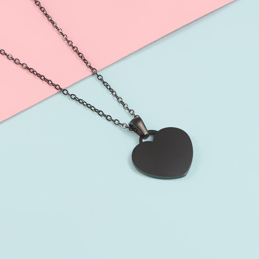 Stainless Steel Personality Simple Couple Gift Heart Love Necklace