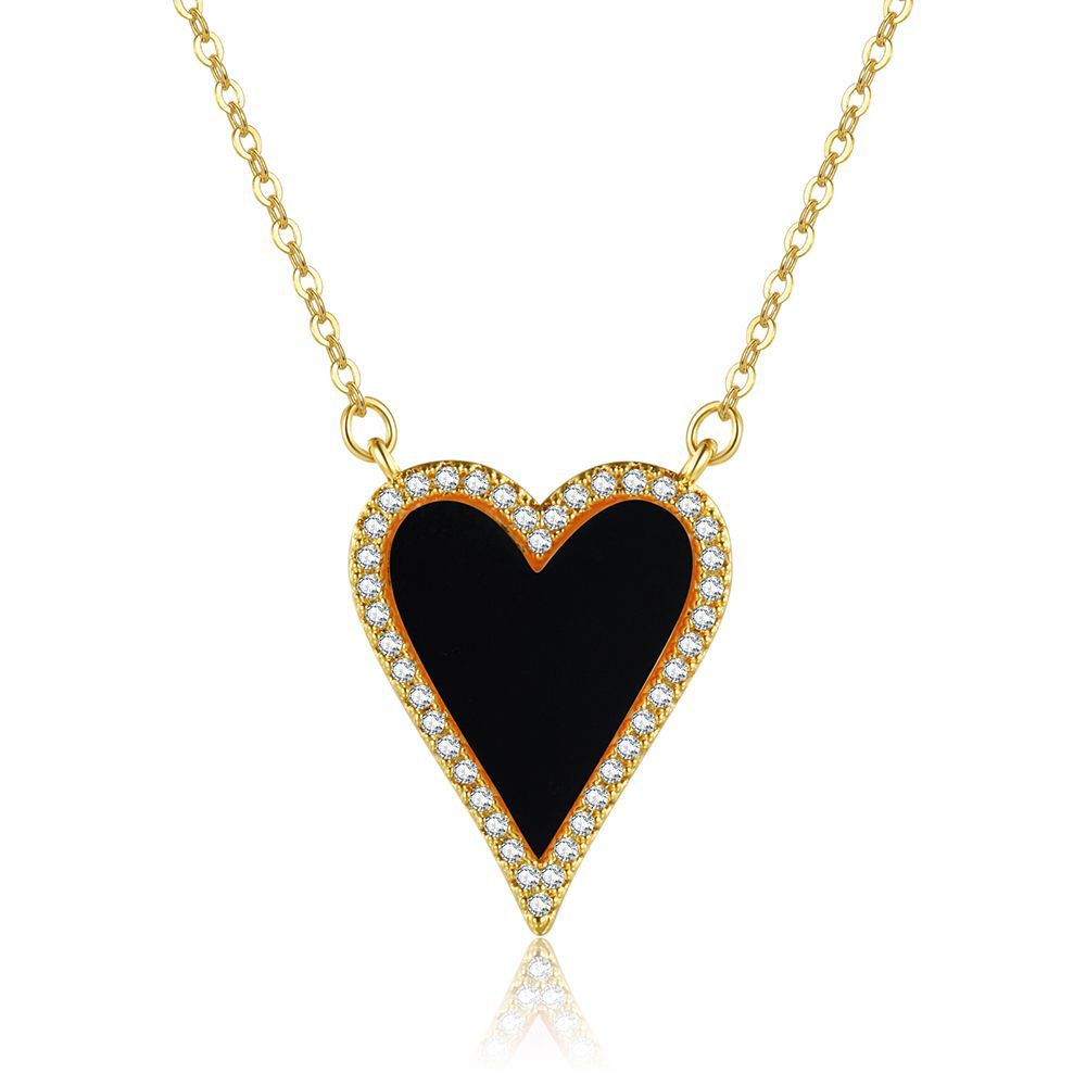 Women's Style Classic Peach Heart Hot Copper Plated Gold Necklaces