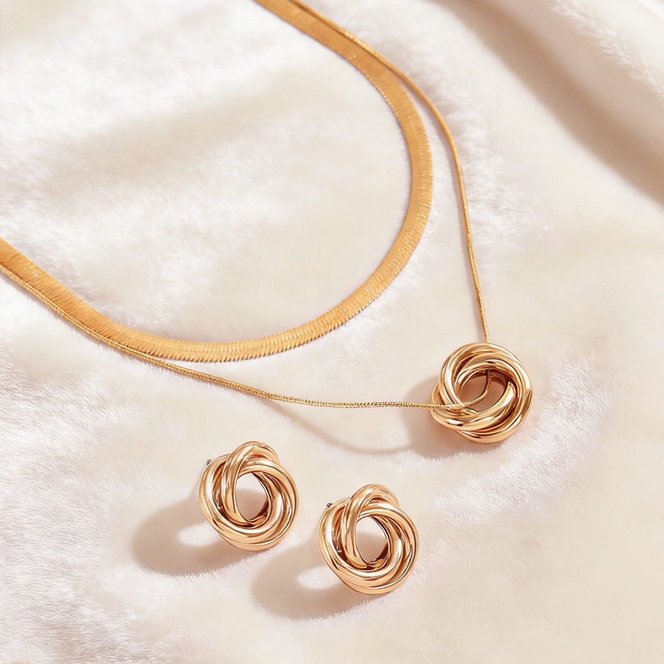 Twisted Double Layer Snake Bone Ear Female Twin Twist Simple Necklaces