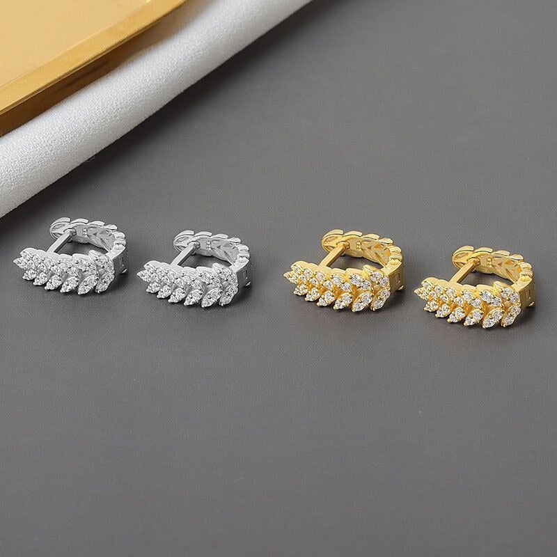 Women's Full Diamond Wheat Ear Clip Fashion Rings