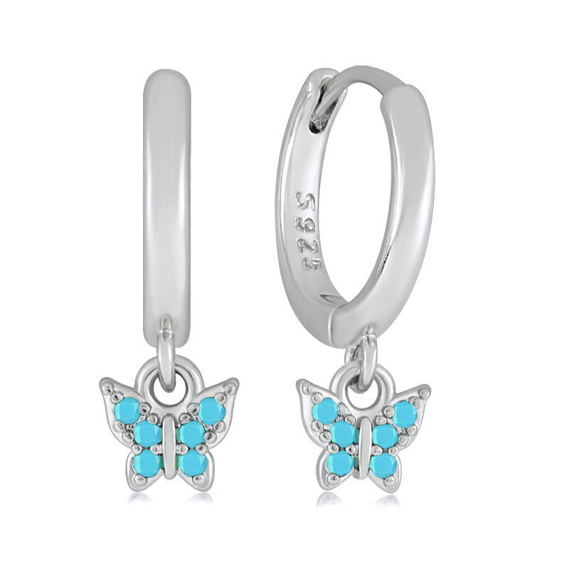 Light Luxury Sier Needle Geometric Ear Female Water Drop Leaf Stud Earrings