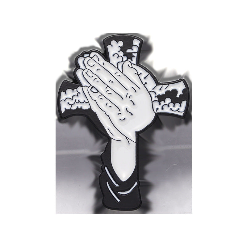 Cross Creative Pattern Hot Black White Brooches