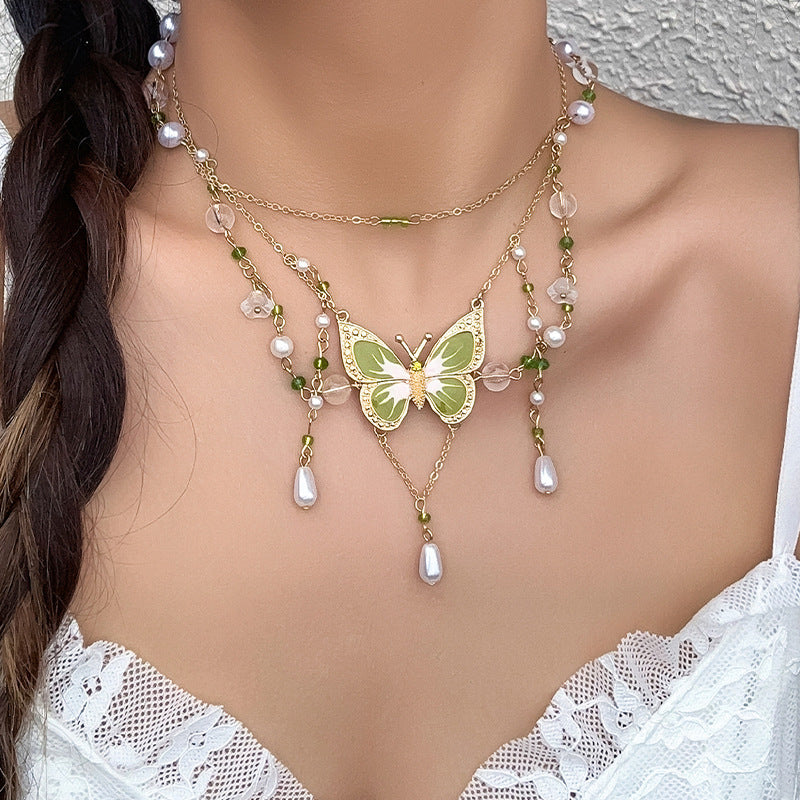 Beaded Niche Design Sweet Cool Butterfly Necklace