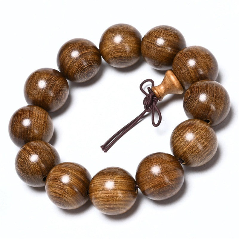 Women's & Men's Golden Sandalwood Submerged Buddha Beads Stall Bracelets