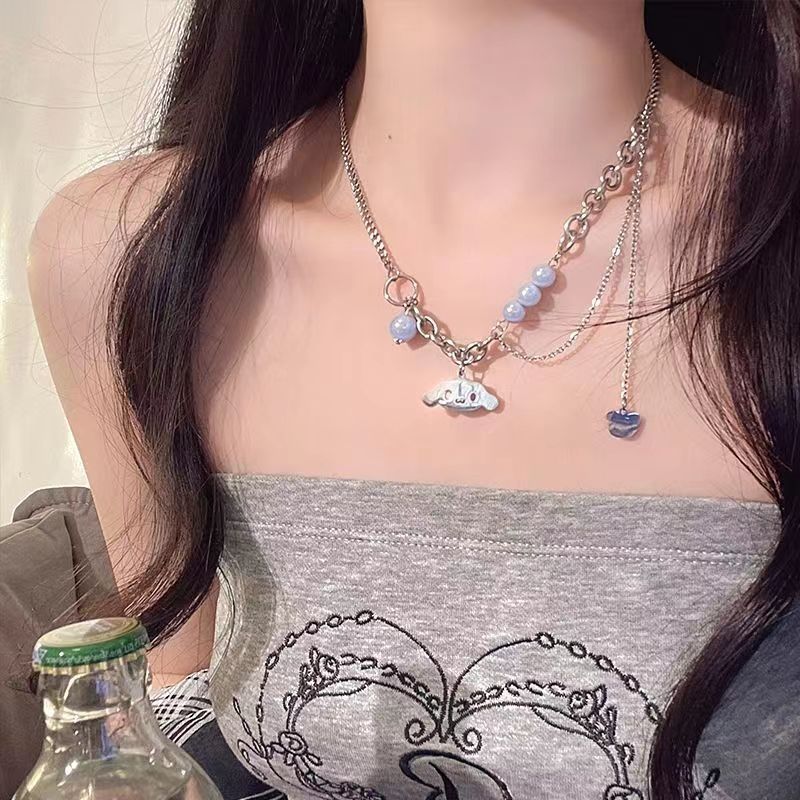 Pearl Design Sense Light Luxury Minority Asymmetric Clavicle Chain Cold Necklaces