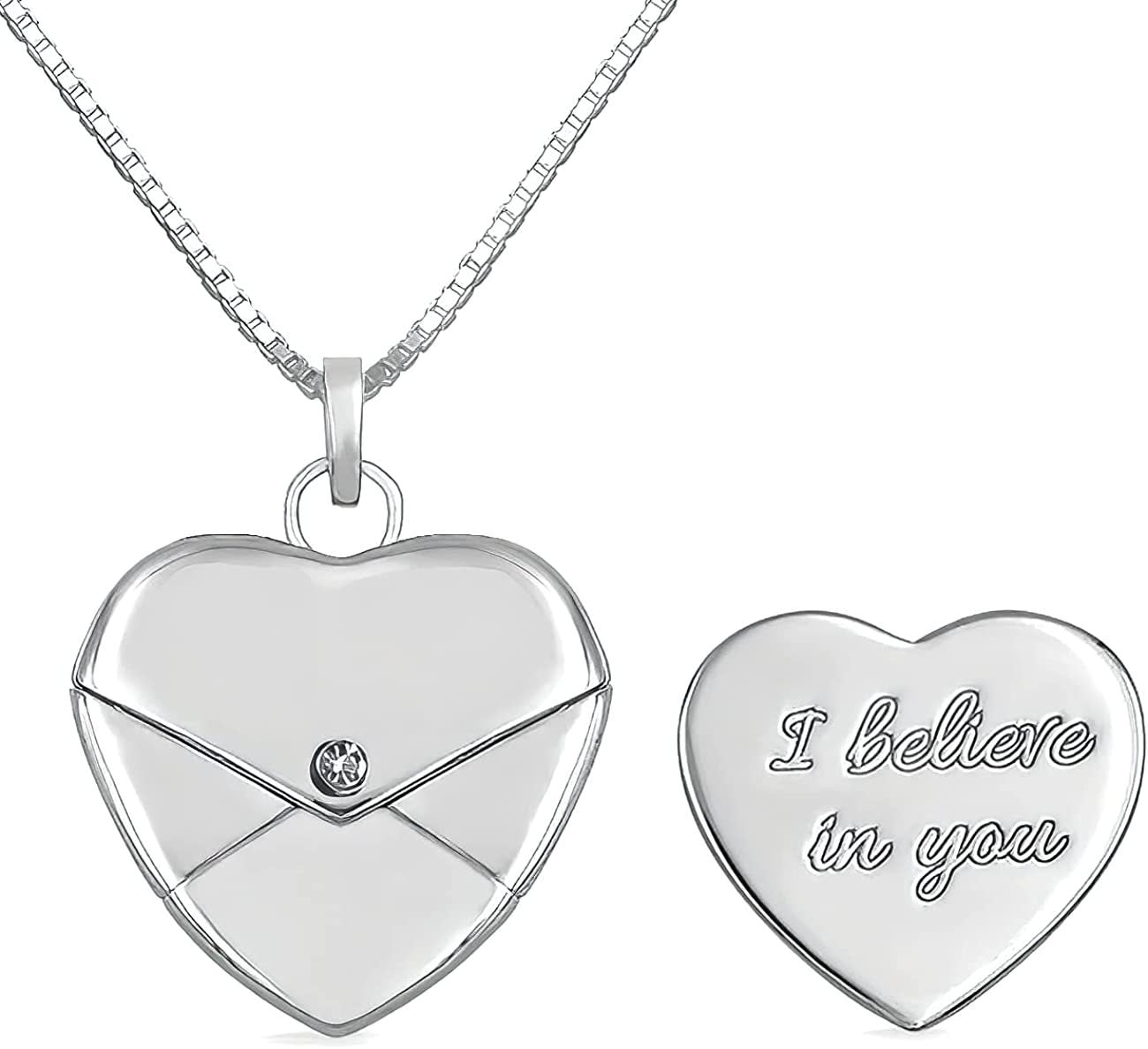 Open Heart-shaped Envelope Family Memorial Jewelry Necklaces