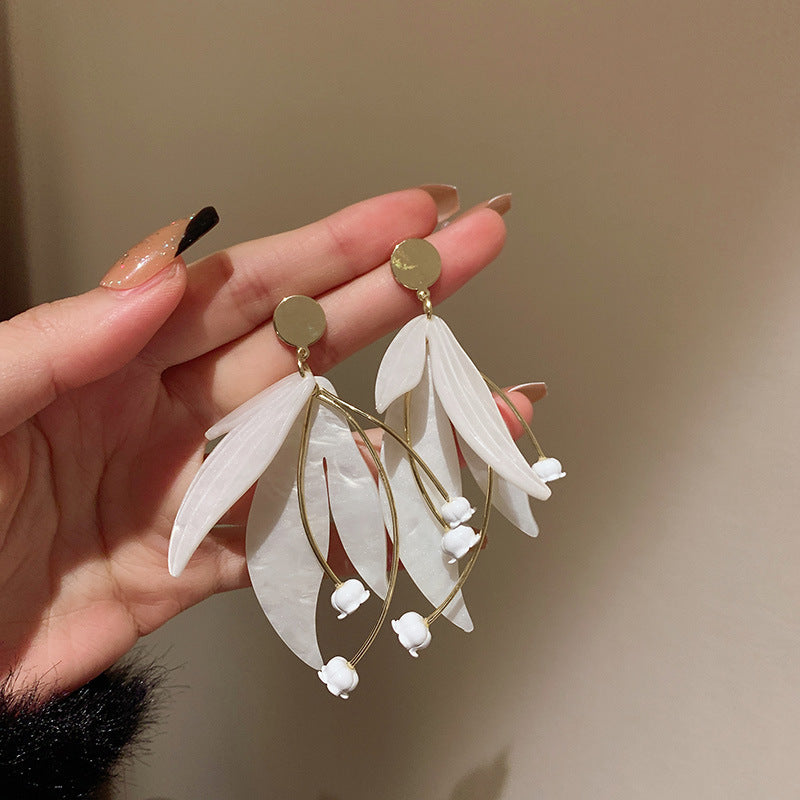 Pearl Flower Tassel Niche Temperament Atmosphere Affordable Earrings