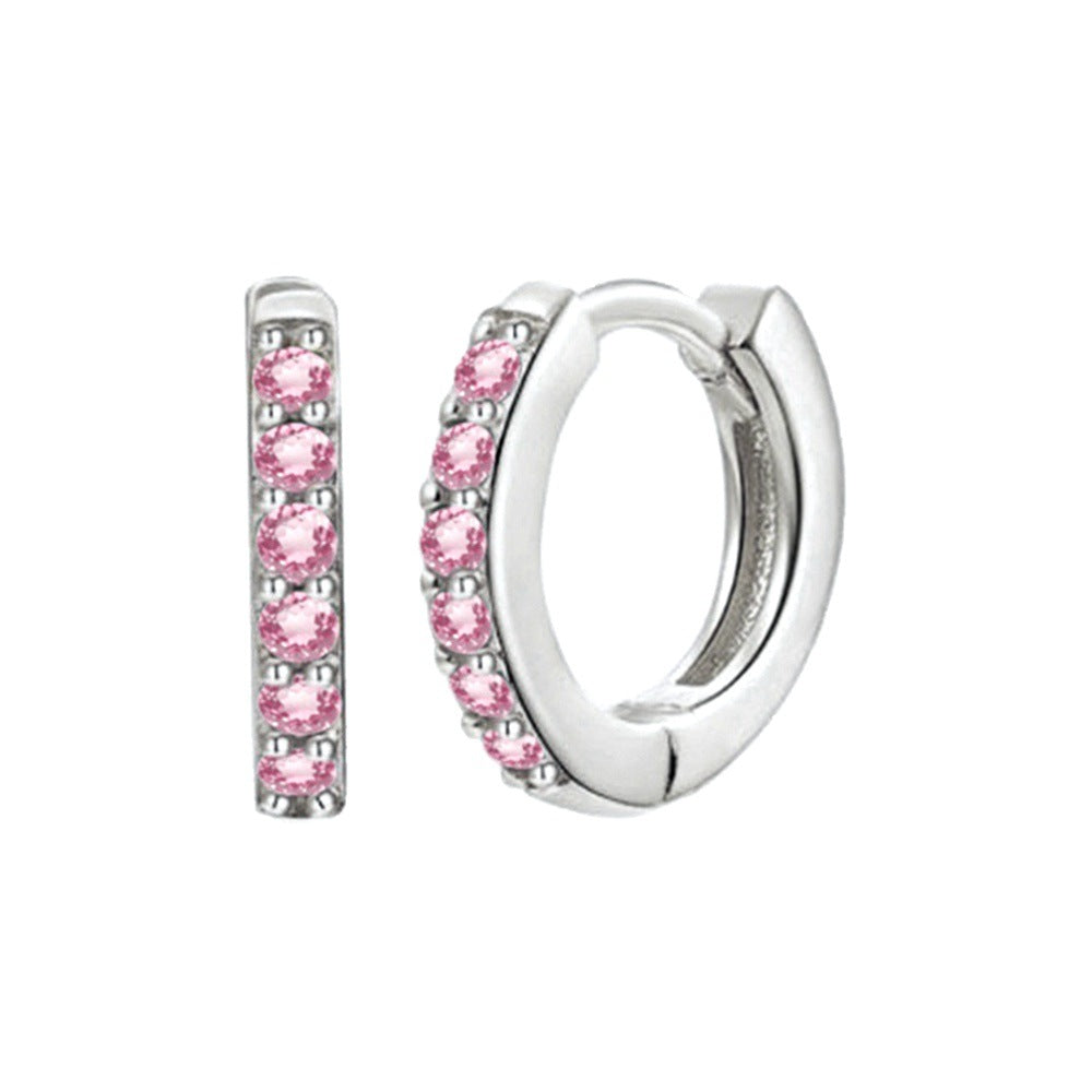 Women's Clip Simple Inlaid Zircon Personality Geometric Earrings