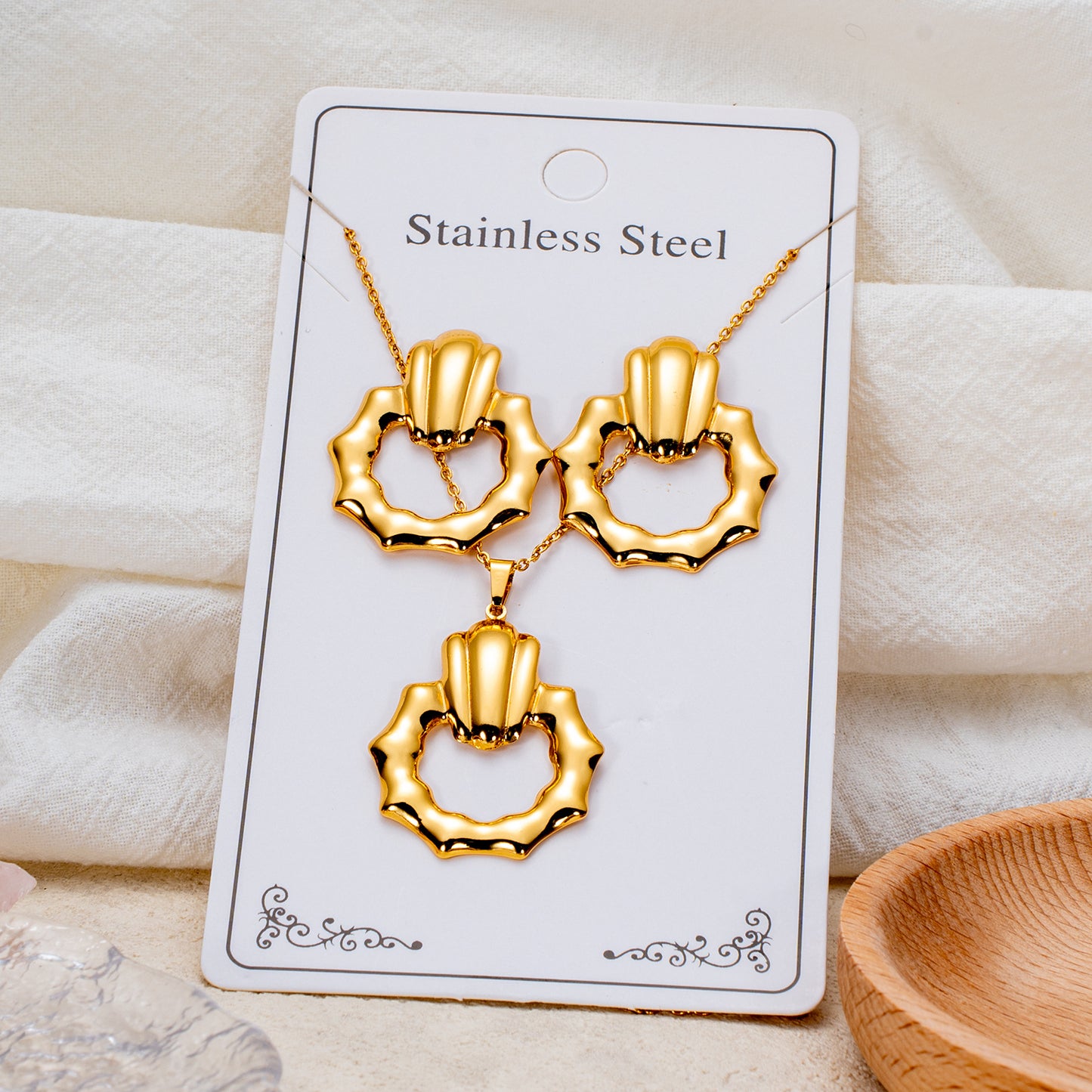 Fashion Personality Stainless Steel Light Luxury Jewelry Set
