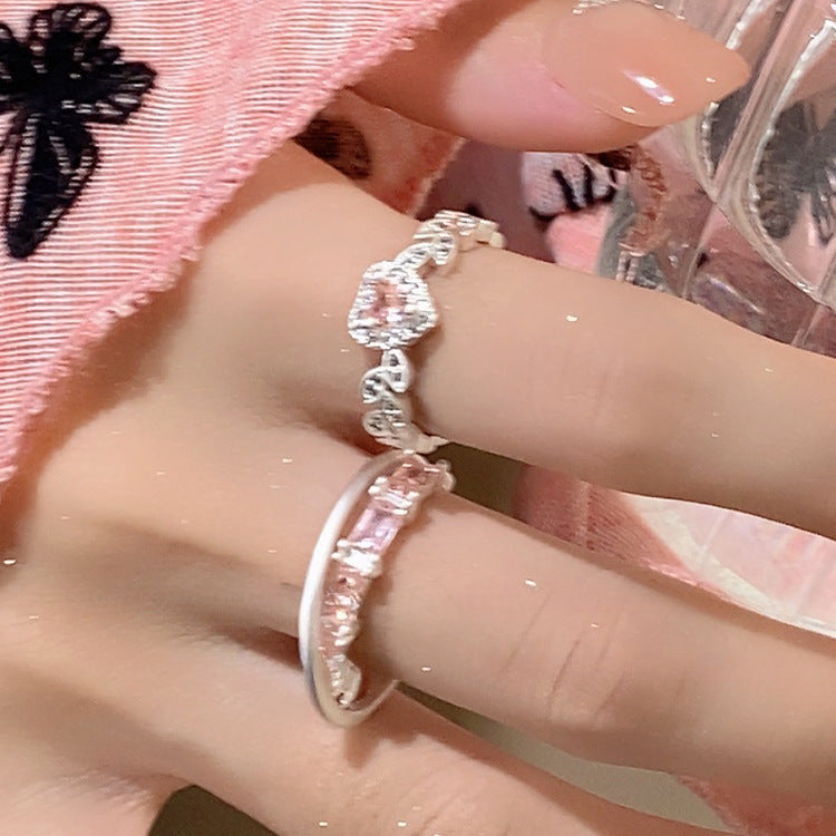 Heart Zircon Couple Personality Fashion Female Design Rings