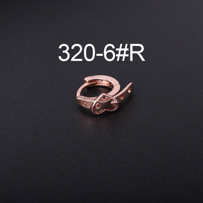 Korean Style Fashion Mini Zircon Small Piercing Star Moon Asymmetric Stud Earrings