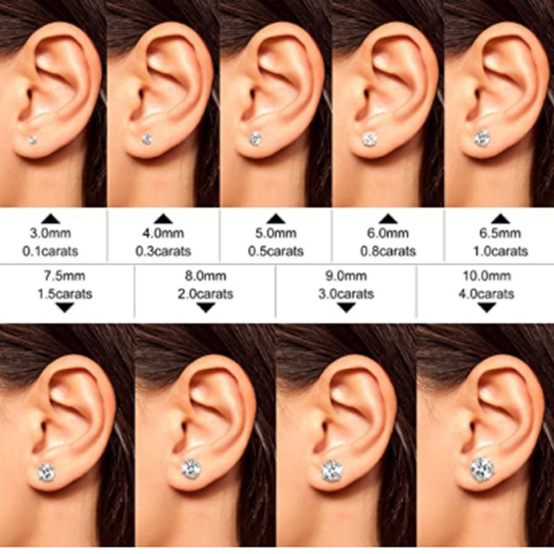 Women's & Men's Single Diamond Kind Of White Fungus Bone Nail Stud Earrings