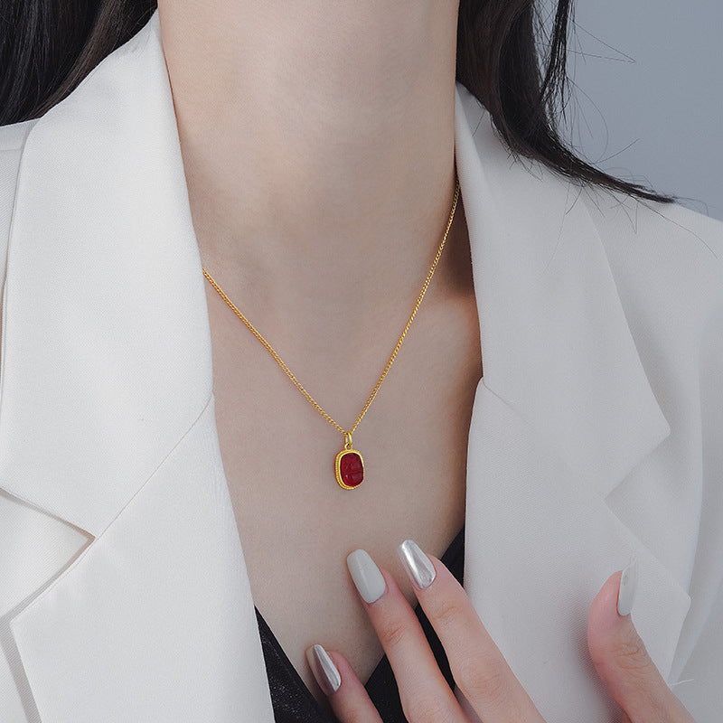 Jade Affordable Luxury Fashion Trendy Clavicle Necklace