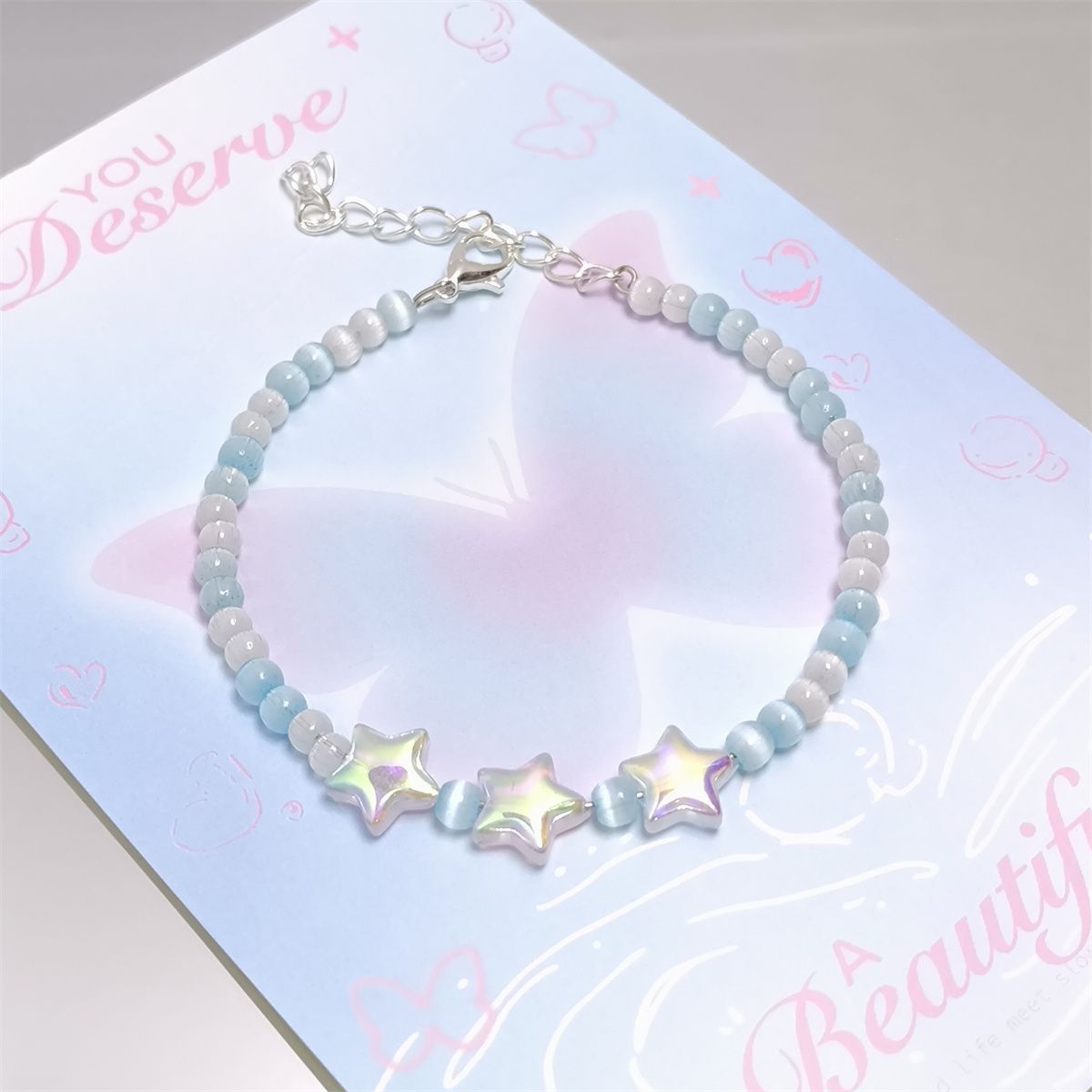 Summer Limited Dopamine Cat Eye Bead Star Female Sweet Light Bracelets