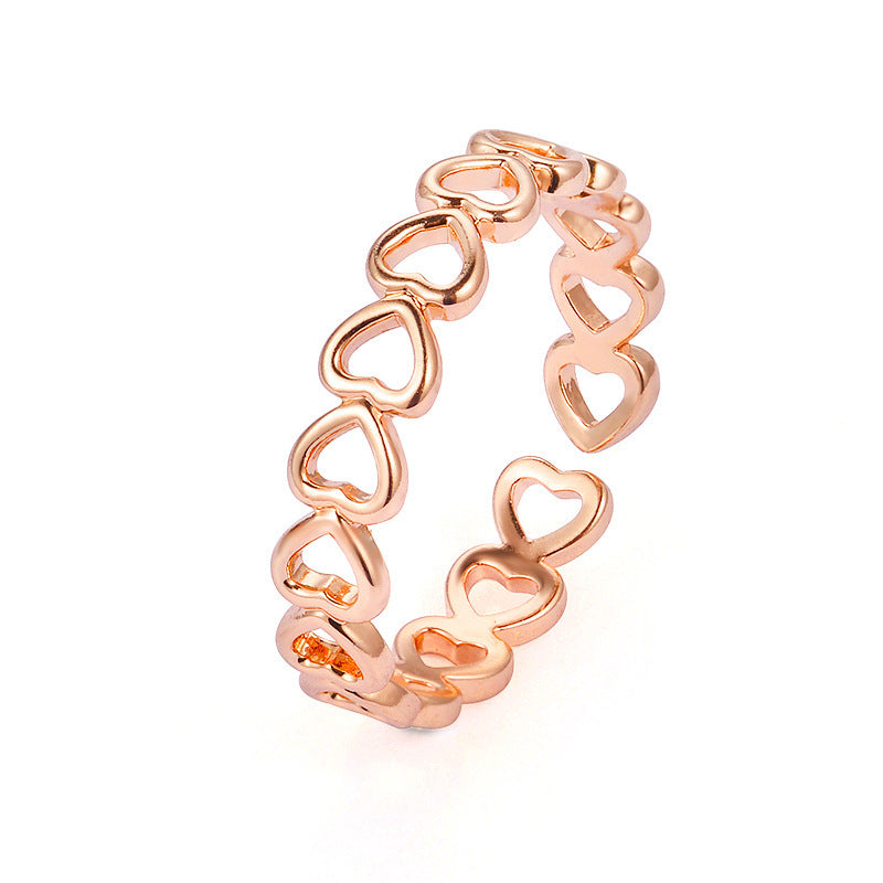 Women's Jewelry Peach Heart Metal Plating Adjustable Hollow Rings