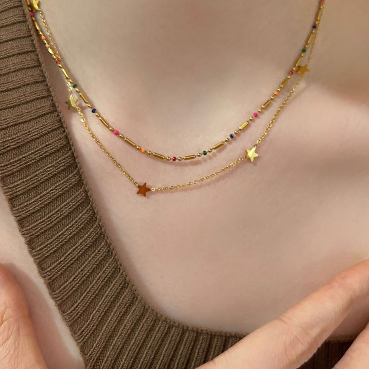 Of Small Stars Cute Pentagram Niche Temperament Clavicle Necklace