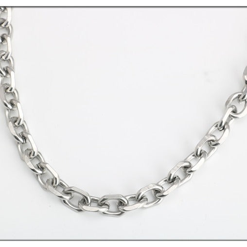 Steel Port Cross Chain Buckle Titanium Large Number Angle O-shaped Necklace