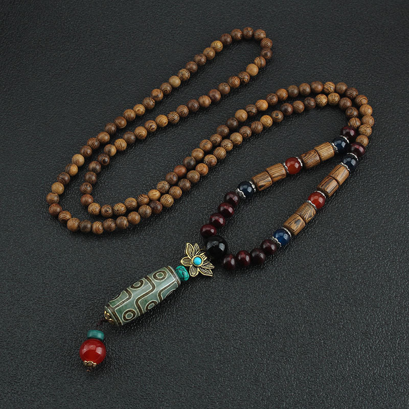 Women's & Men's Style Sweater Wooden Prayer Beads Simple Necklaces