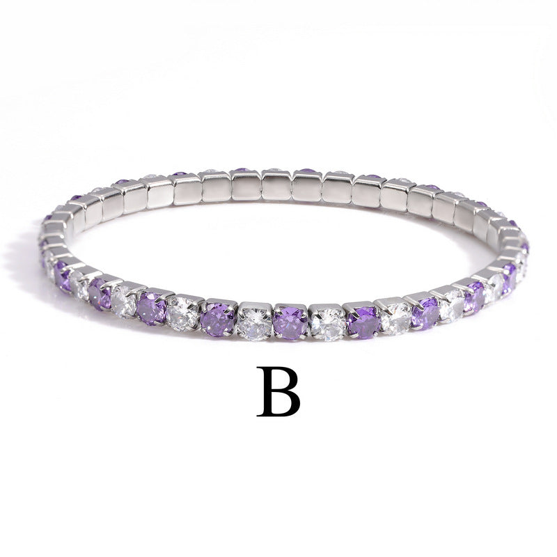 Women's Round Zirconium Full Diamond Inlaid Exquisite Fashion Bracelets