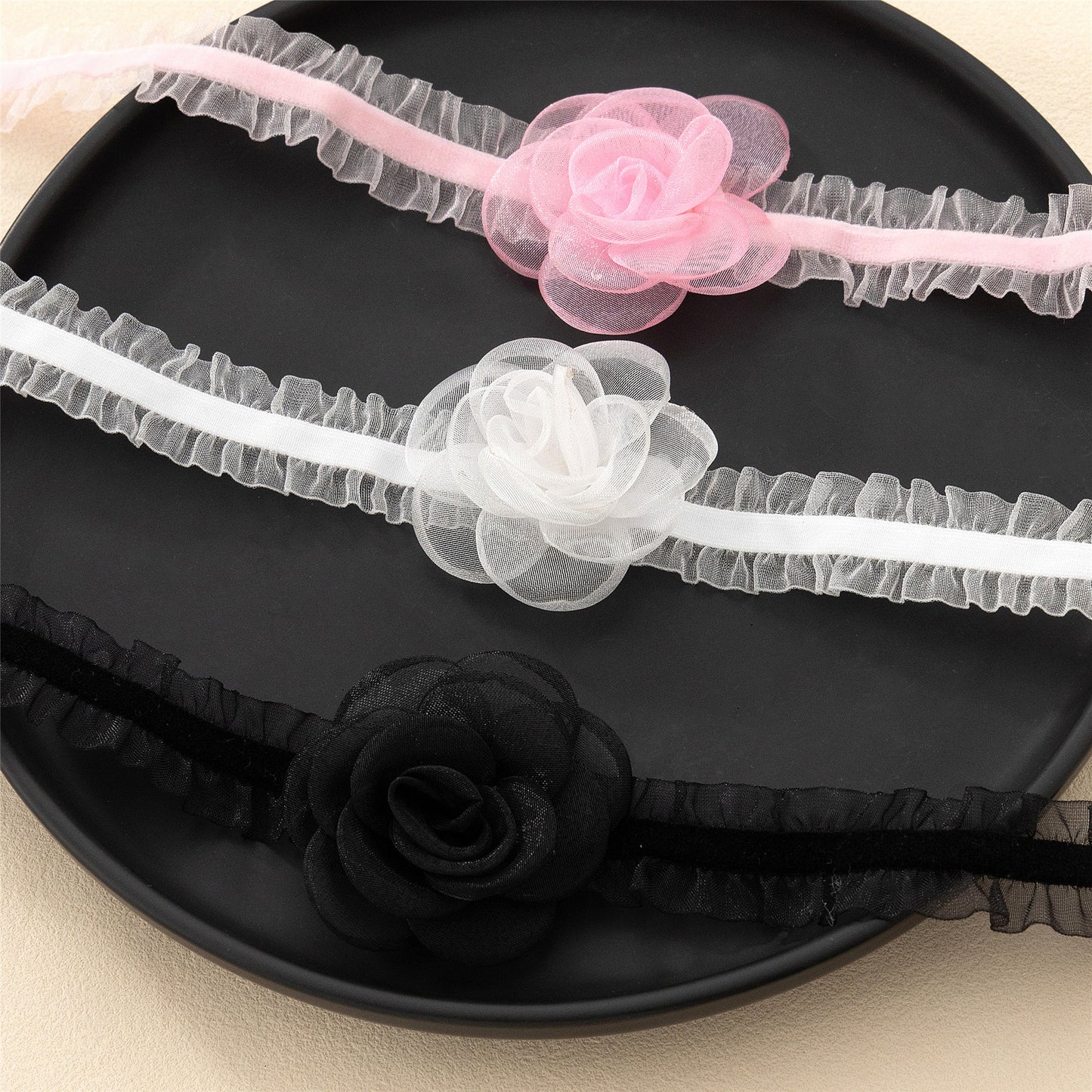 Women's Temperament Mesh Flower Bow Tie Fashion Necklaces
