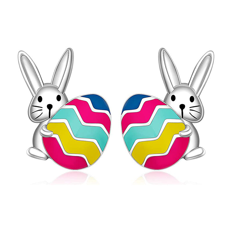 Cartoon Dripping Oil Alloy Rabbit Rejuvenating Earrings