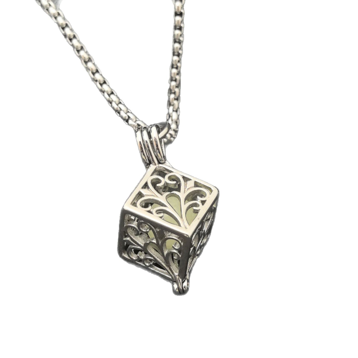 Lucky Tree Male Female Personality Luminous Hollow Geometric Square Trendy Necklace