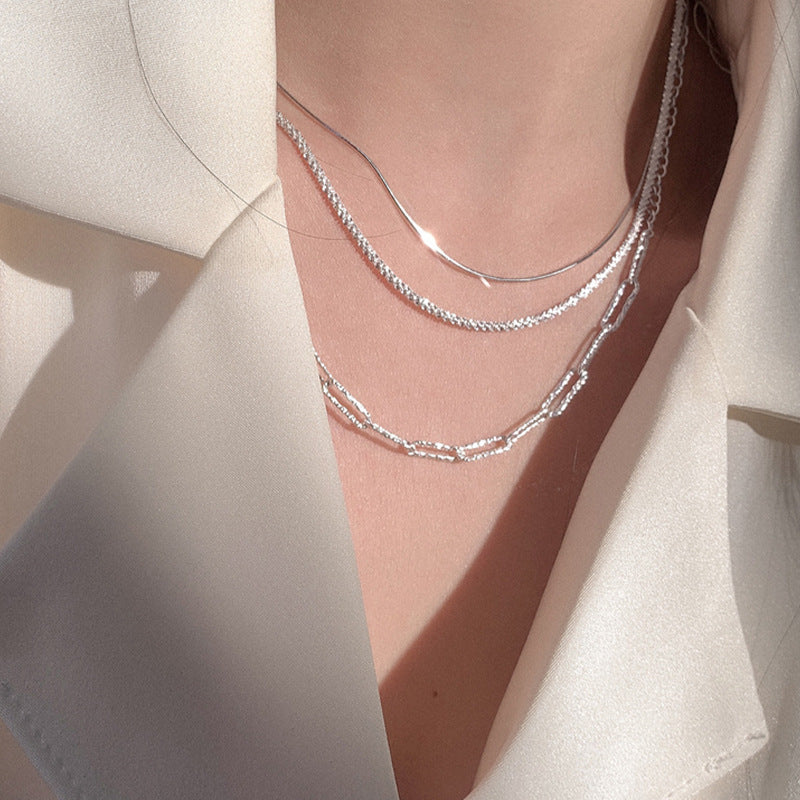Women's Sparkling Vintage Starry Sky Temperament Clavicle Chain Light Luxury Snake Necklace
