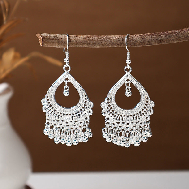 Women's Ethnic Style Imitation Miao Sier Colorful Earrings