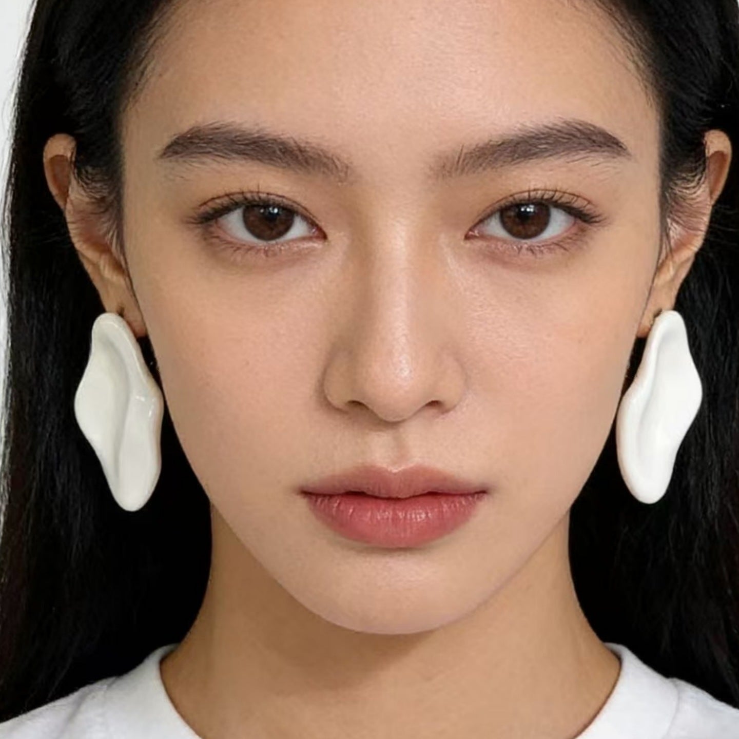 One-leaf Flat Boat Retro Colored Drip Glaze Metal Niche Earrings