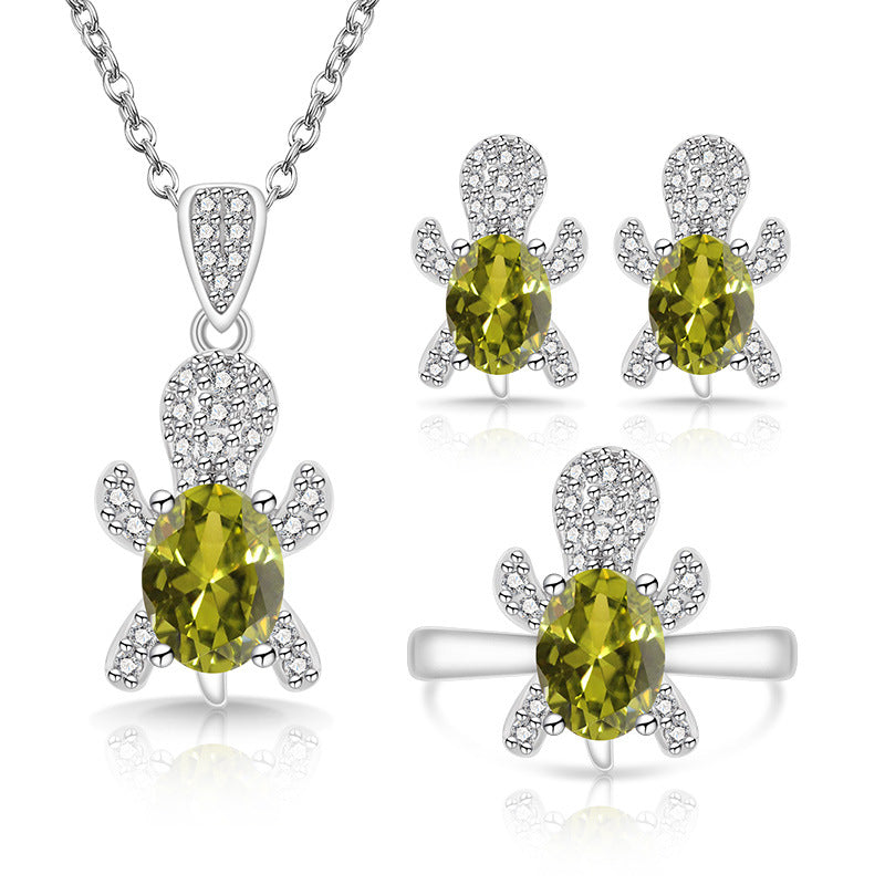 Live Broadcast Fashion Turtle Colored Gems Necklaces