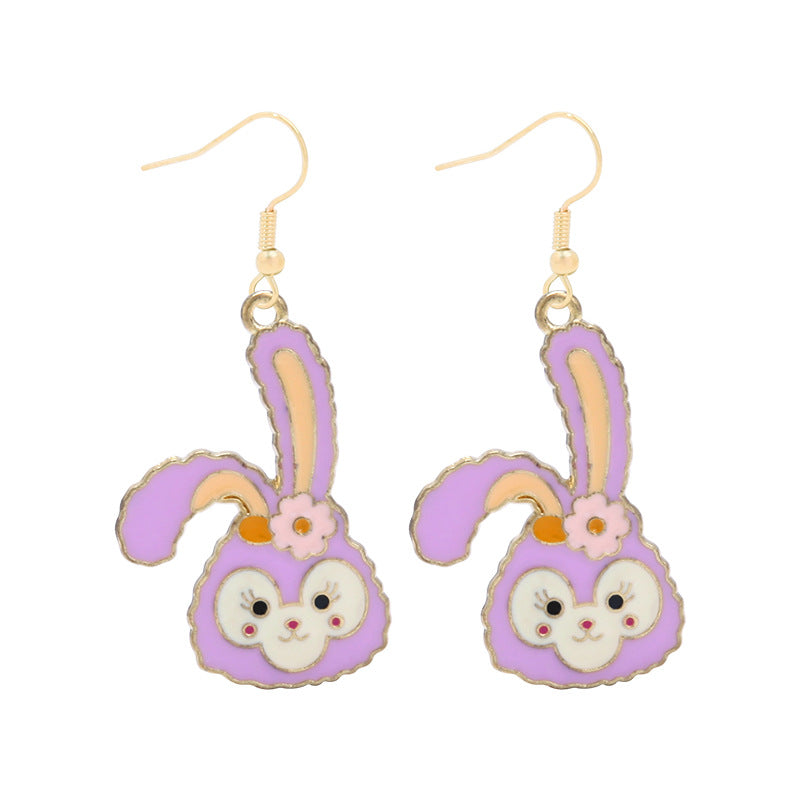 Cartoon Dripping Oil Alloy Rabbit Rejuvenating Earrings