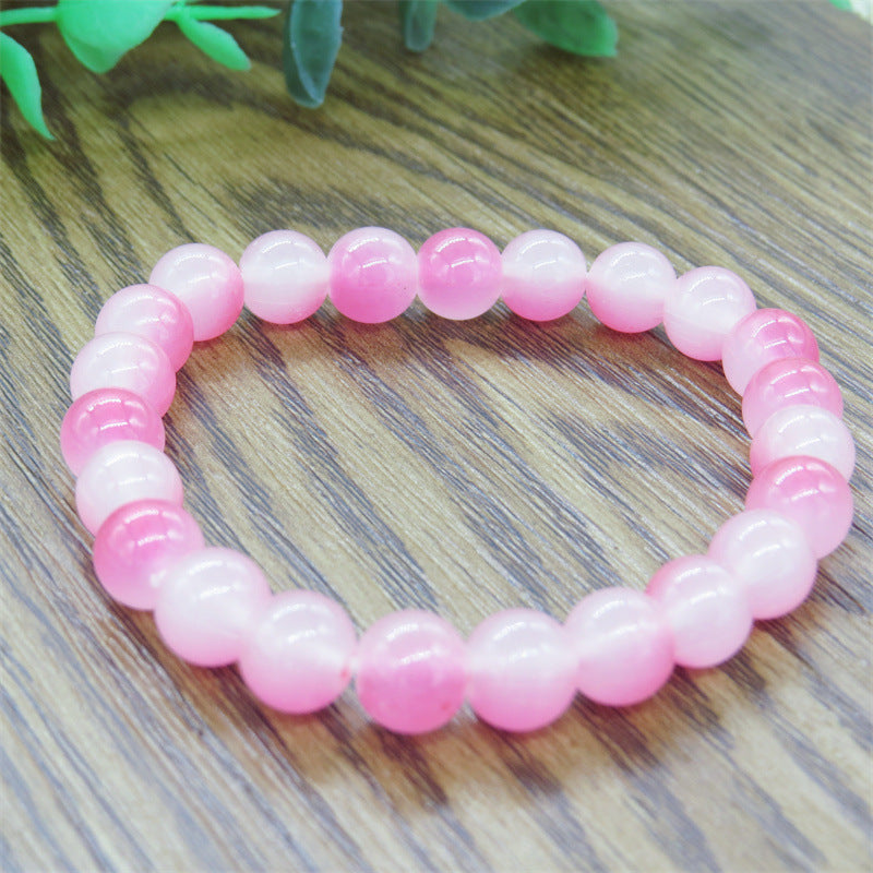 Transparent Pink White Jade Pliable Temperament Bracelets